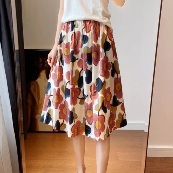 Floral Lined full circle midi skirt - Picture 2 of 12